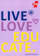 Postkarte rosa - Live. Love. Educate. 